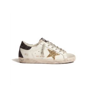 Golden Goose Super-Star Sneaker – White/Gold Glitter