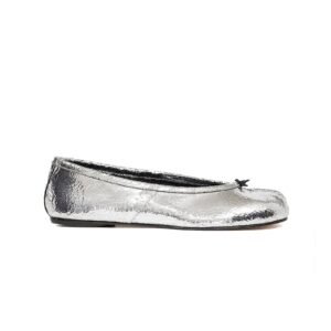 Maison Margiela Tabi Ballerina Flats – Metallic Silver