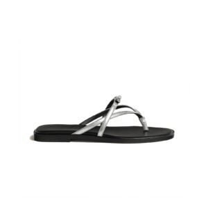 Hermès Corfou Sandal – Silver & Black